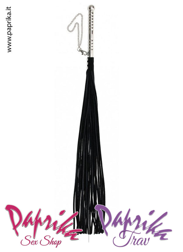 Frusta Whip Bdsm Camoscio Dolorosa 50 cm Manico Metallo