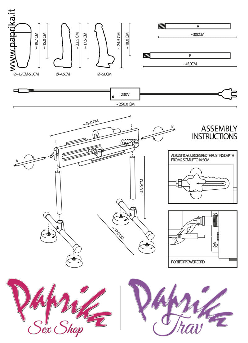Fucking Machine Macchina Del Sesso 2 Dildo Pvc 1 Masturbatore