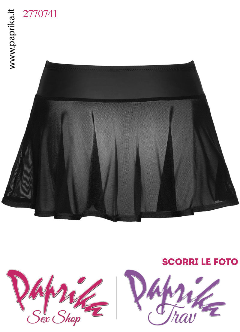 Minigonna Sexy Retina PowerNet Trasparente Fascione WetLook Opaco