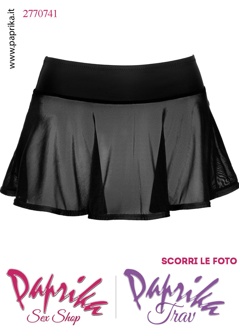 Minigonna Sexy Retina PowerNet Trasparente Fascione WetLook Opaco