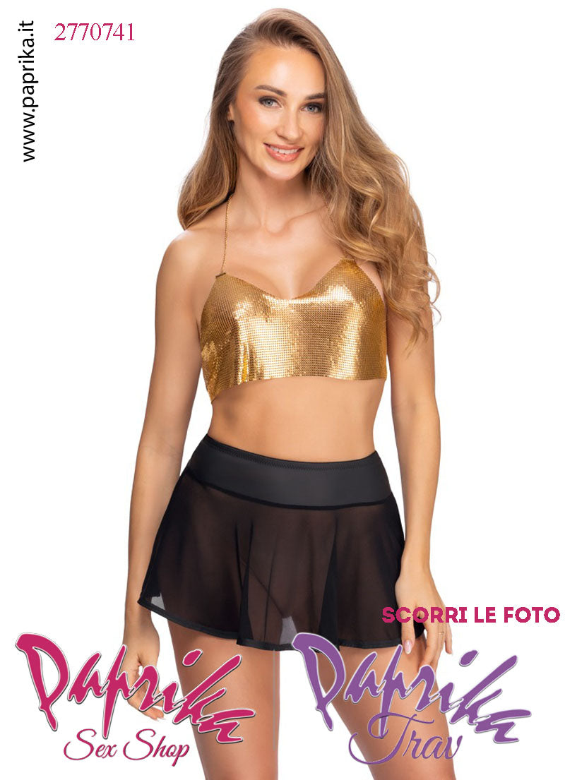 Minigonna Sexy Retina PowerNet Trasparente Fascione WetLook Opaco