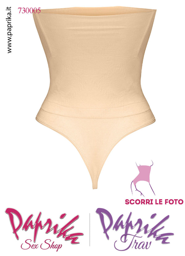 Guaina Alta Coprente Nudo Perizoma 4 Stecche Stringenti