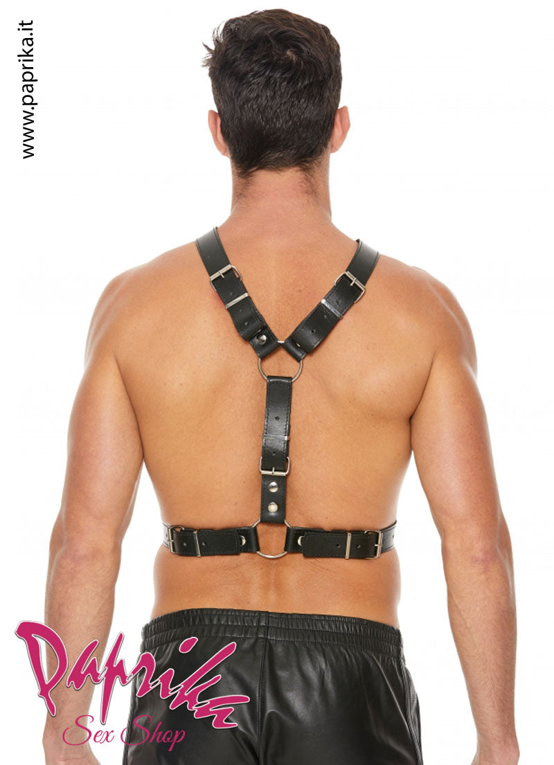 Harness Indossabile Maschile Anelli Barra Acciaio Anteriore