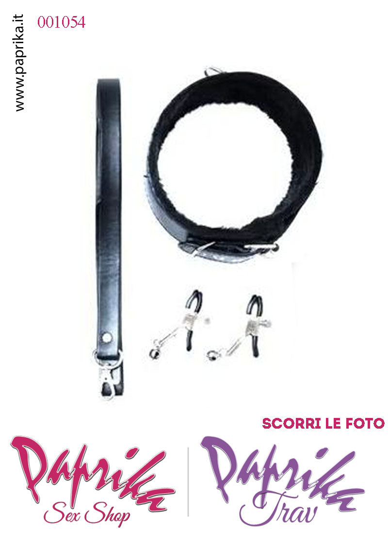 Set Kit Bondage Bdsm Sadomaso Soft 7 Pezzi Ecopelle Nera Imbottiti