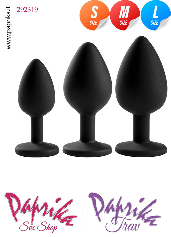 Kit Prima Volta Anale 3 Plug Anali Silicone Base Tonda Oro