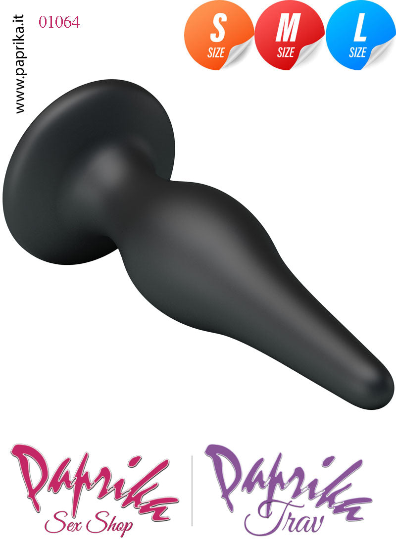 Kit Prima Volta Anale Silicone 3 Plug Anali  Punta Stretta Ventosa