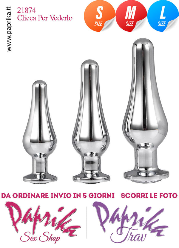 Kit Plug Anali Lunghi 3 Misure Alluminio Gioiello Tondo Trasparente