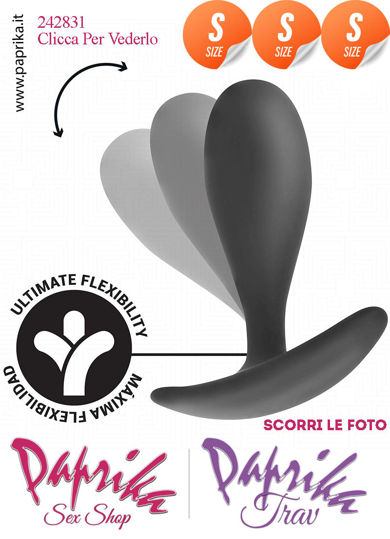 Kit Prime Volte Anali 3 Plug Tutti Small Silicone Nero Base Curva