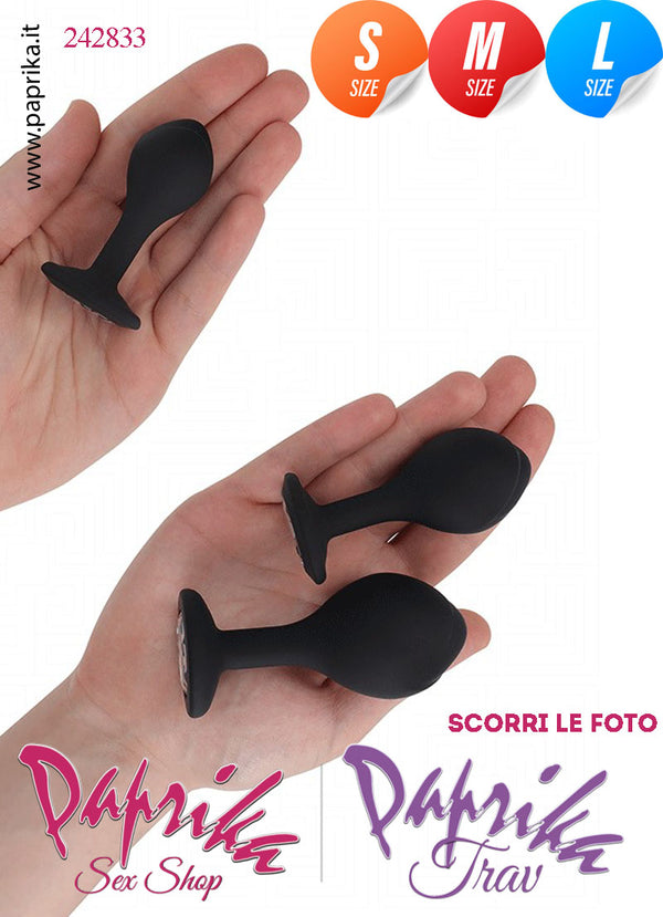 Kit Prima Volta Anale 3 Plug Small Medium Large Silicone Gioiello Trasparente