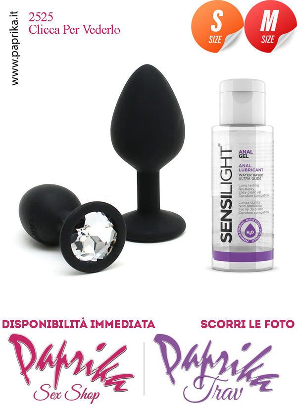 Kit Prima Volta Anale 2 Plug Small Medium Silicone Gioiello Tondo Lubrificante