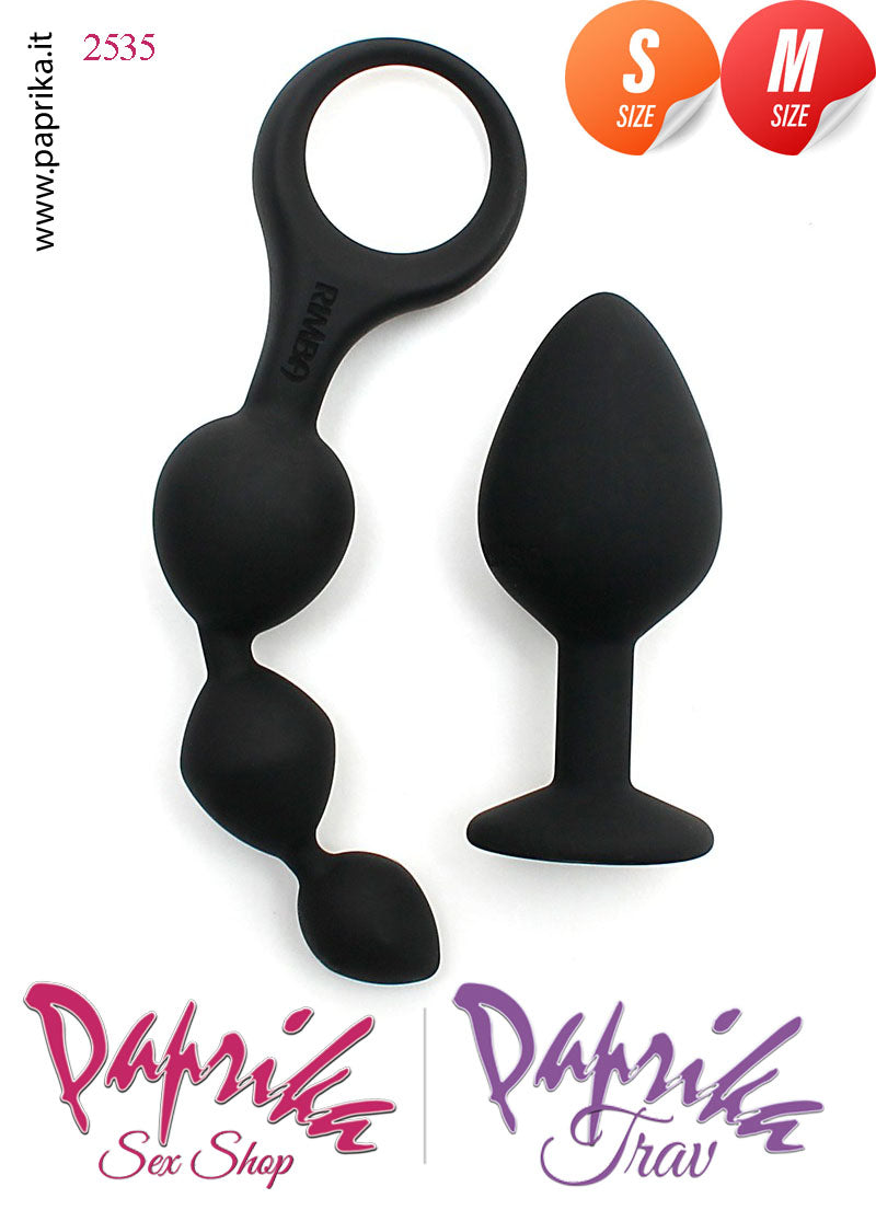 Kit Prima Volta Anale Plug Medium Palline 3 Sfere Silicone Gioiello