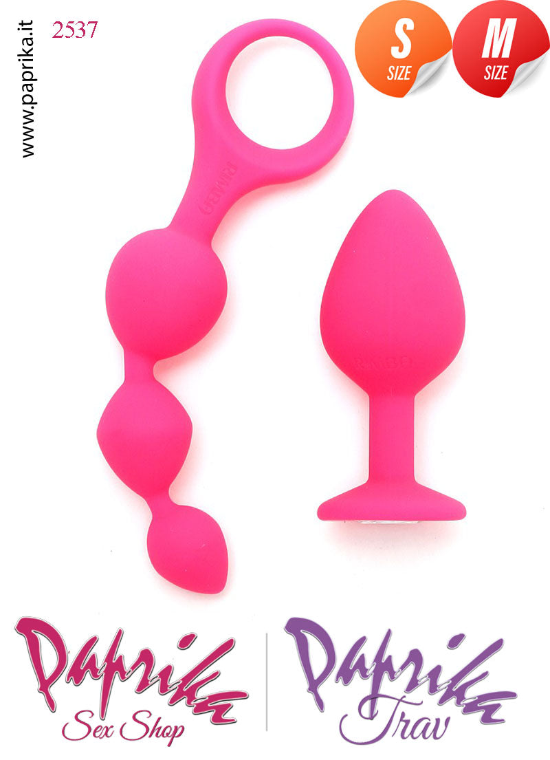 Kit Prima Volta Anale Plug Medium Palline 3 Sfere Silicone Gioiello