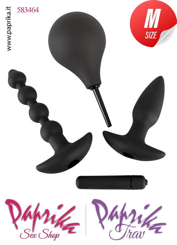 Kit Anale Vibrante Unisex Plug Palline Silicone Doccia Clistere