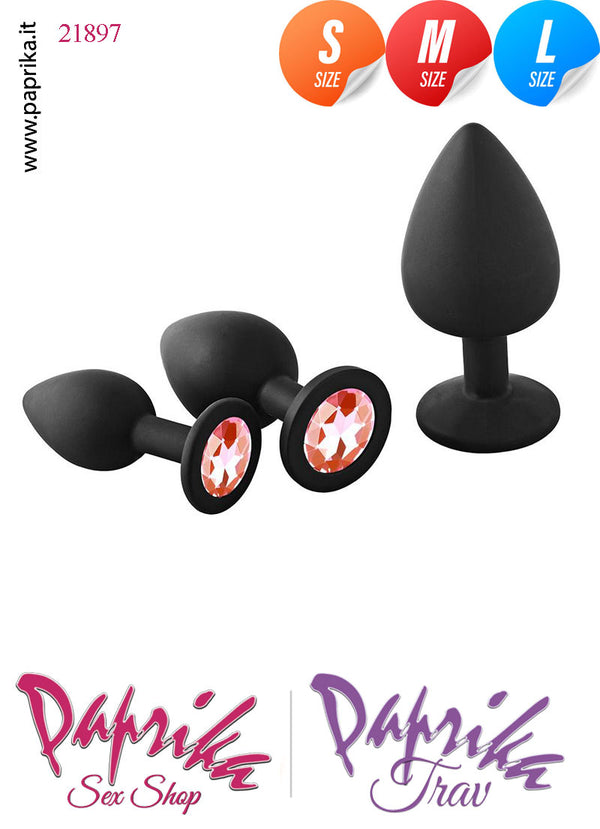 Kit Prima Volta Anale 3 Plug Silicone Rosebud Gioiello Rotondo