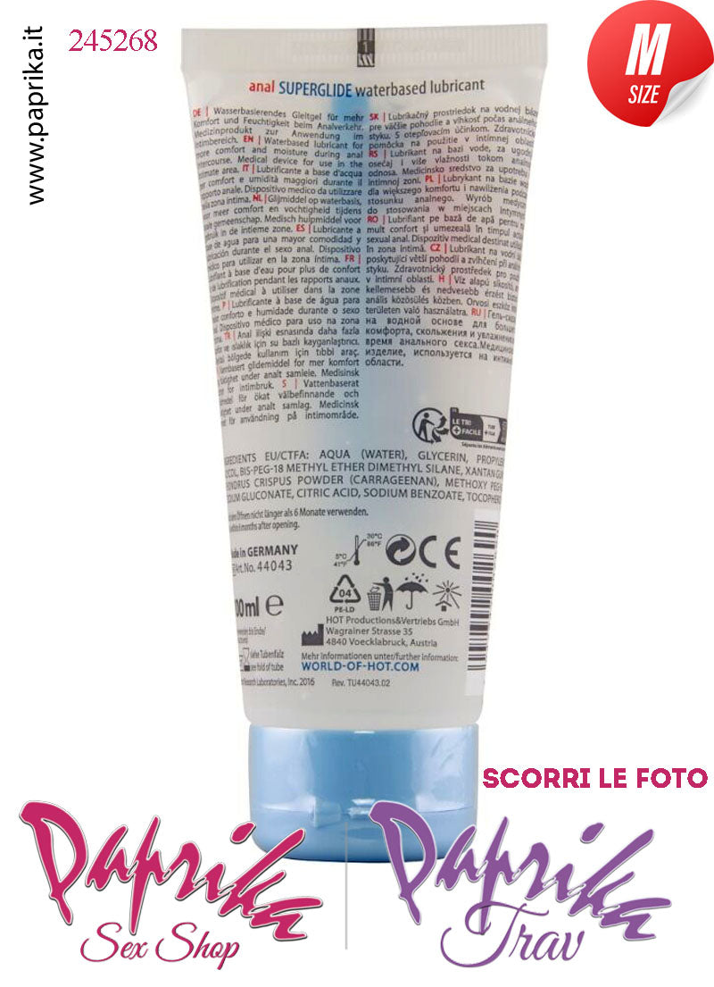 Lubrificante Anale  SuperGlide Anal Gelatina Base Acqua 100 ml