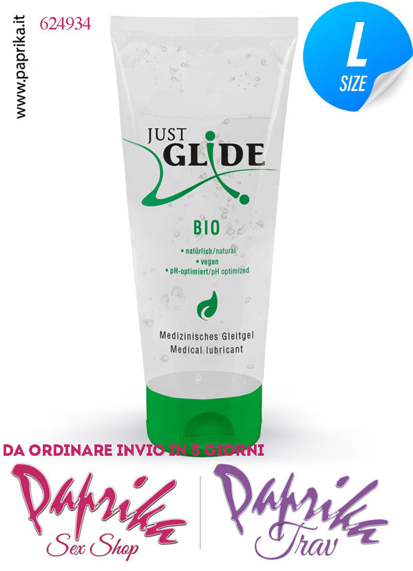 Lubrificante Vegano Bio Vaginale Gelatina Base Acqua Just Glide 200 ml