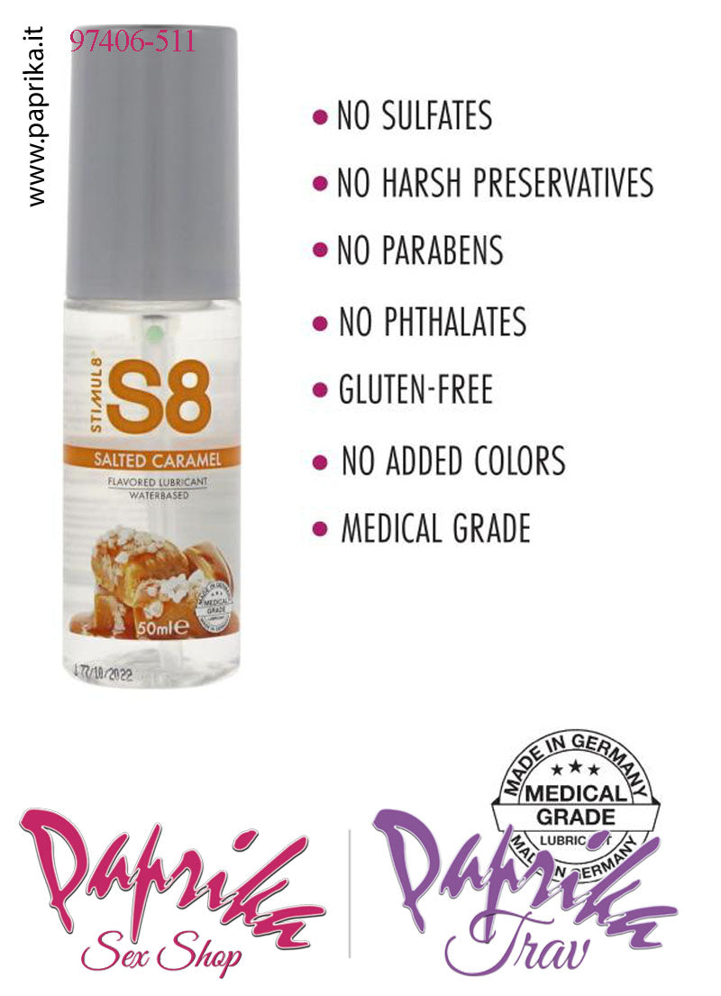 Lubrificante Aromatizzato Caramello Salato Edibile Base Acqua 50 ml