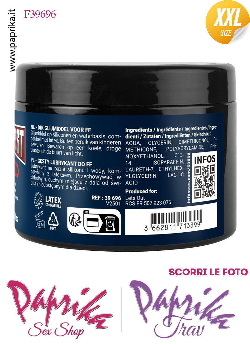 Lubrificante Fisting Ibrido Acqua Silicone Penetrazioni Estreme Barattolo 500 ml
