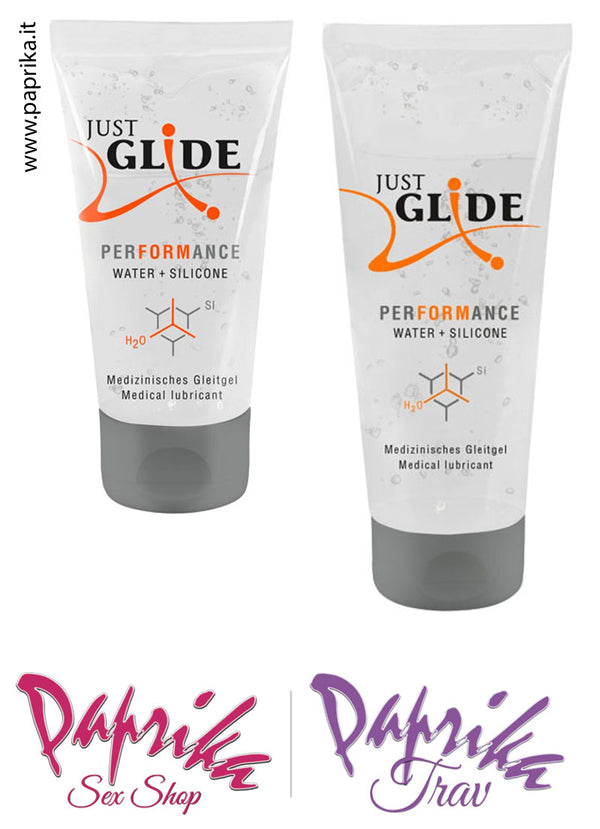 Lubrificante Ibrido Acqua Silicone Gelatina Trasparente Just Glide 200 ml