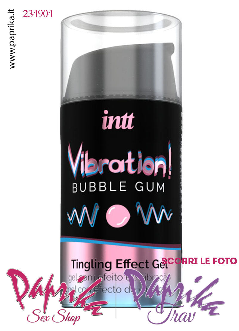 Lubrificante Bubble Gum Gel Ultra Stimolante Effetto Vibratore Liquido 15 ml