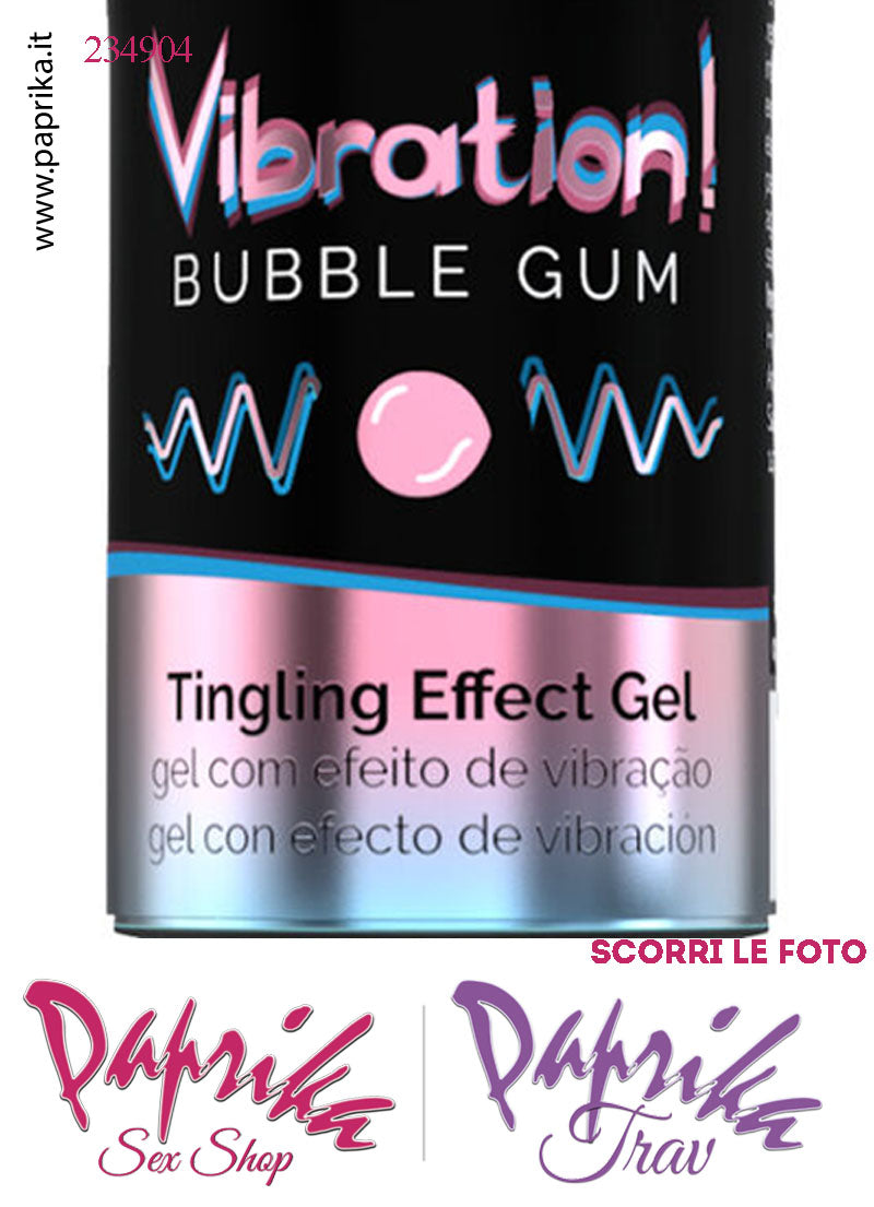 Lubrificante Bubble Gum Gel Ultra Stimolante Effetto Vibratore Liquido 15 ml