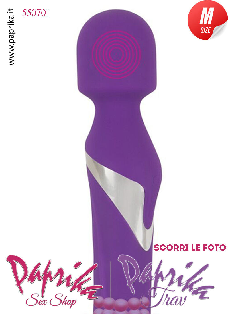 Magic Wand & Rotazione Perle 24 cm Potente 10 Velocità Punta Ø 34 Testa Ø 46