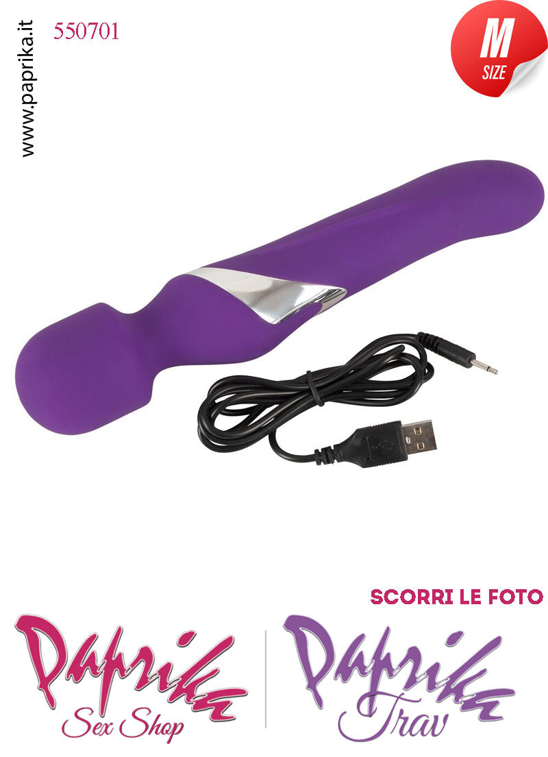 Magic Wand & Rotazione Perle 24 cm Potente 10 Velocità Punta Ø 34 Testa Ø 46