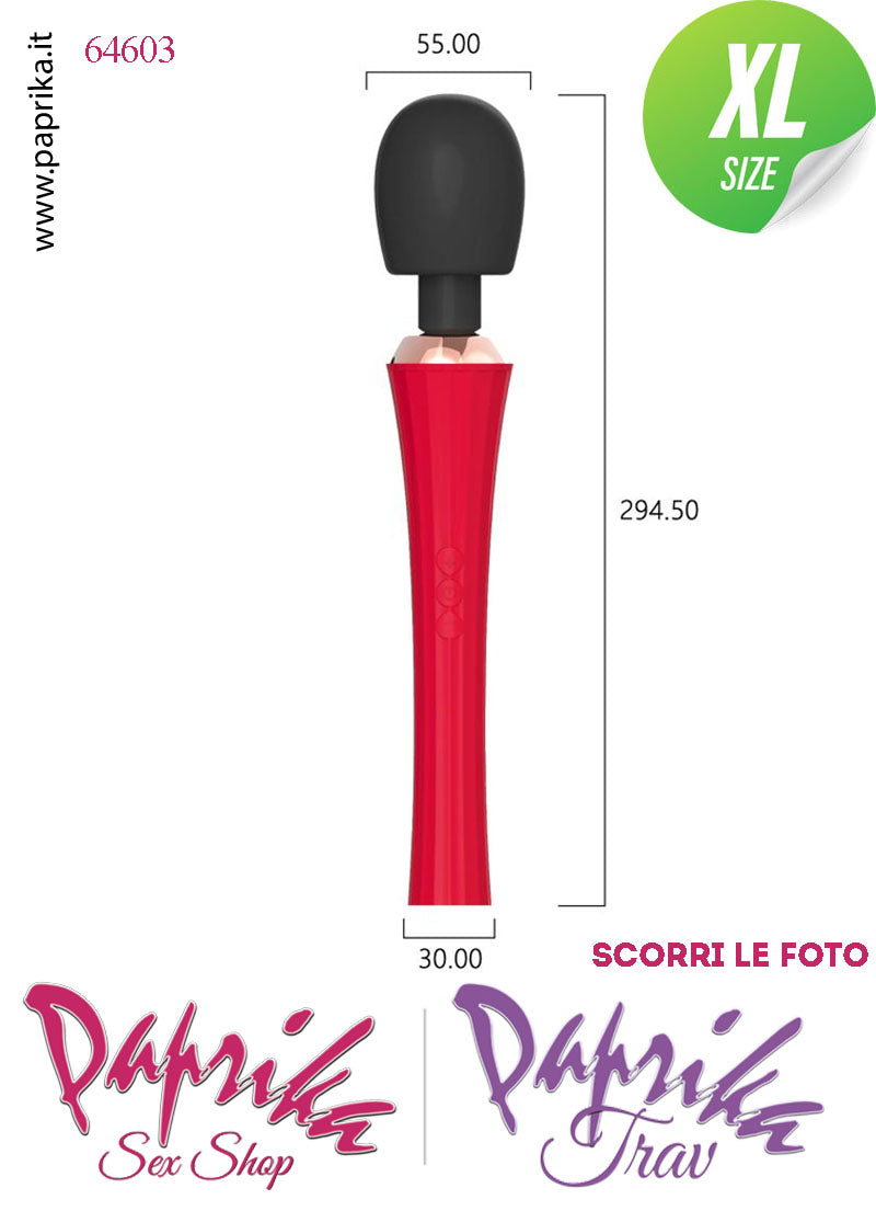 Magic Wand 30 cm Potente Bicolore 5 x 3 Funzioni Testa Flessibile Ø 55