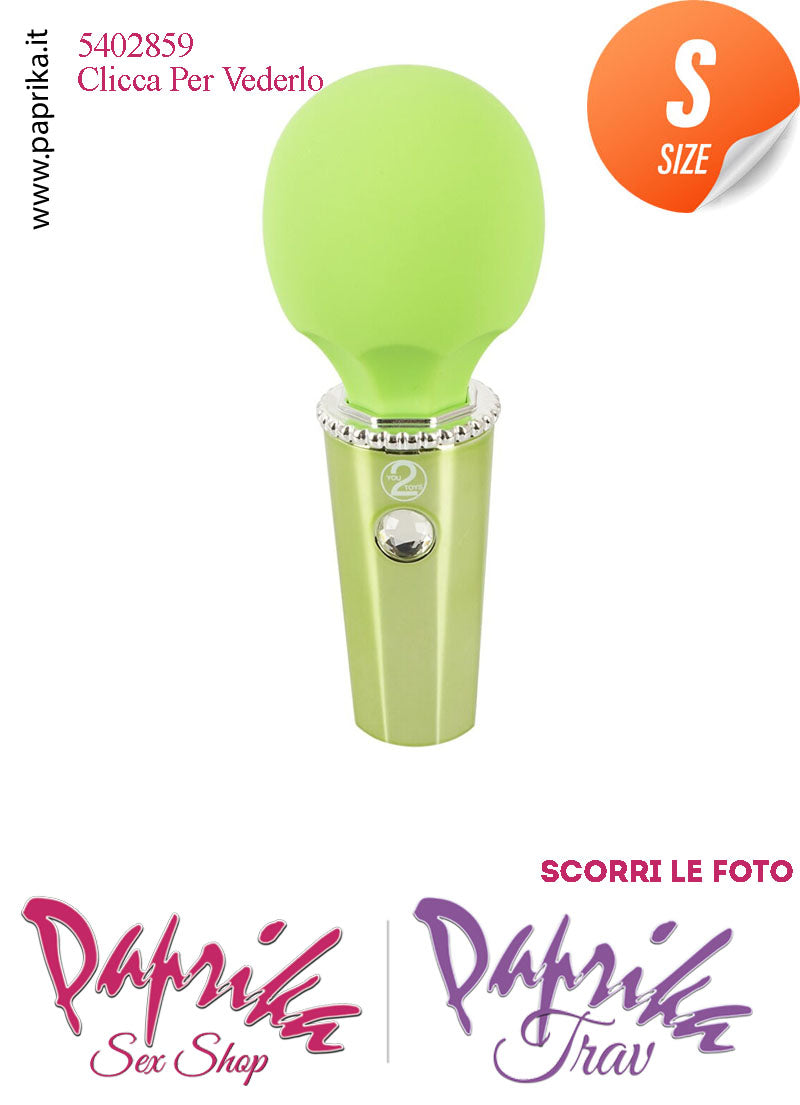 Mini Magic Wand 12 cm Strass 10 Velocità Testa Flessibile Ø 50