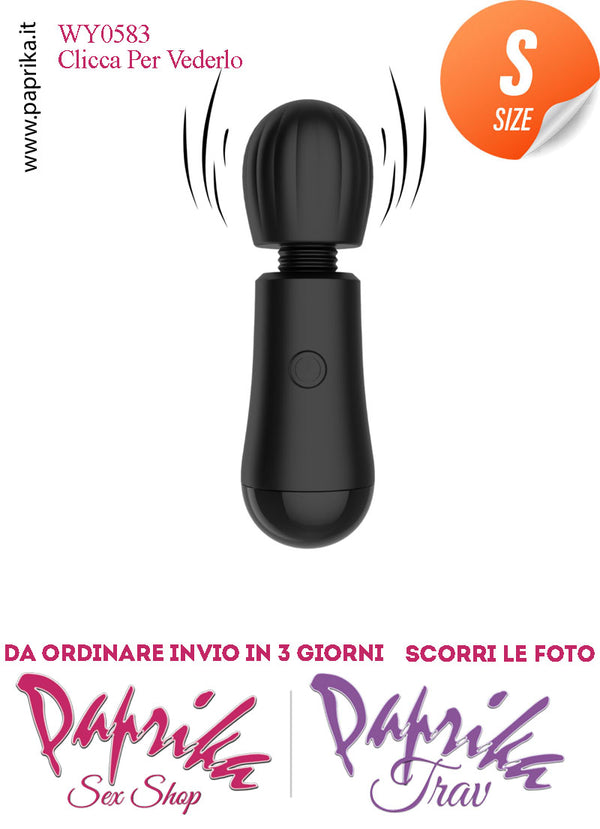 Mini Magic Wand 12 cm 10 Velocità Testa Flessibile Ø 35 Pile AAA