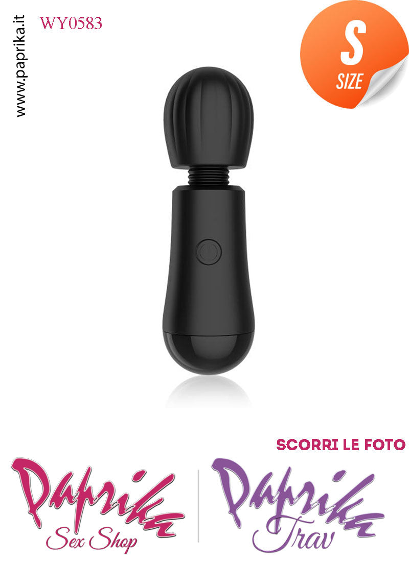 Mini Magic Wand 12 cm 10 Velocità Testa Flessibile Ø 35 Pile AAA