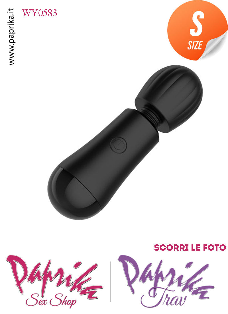 Mini Magic Wand 12 cm 10 Velocità Testa Flessibile Ø 35 Pile AAA