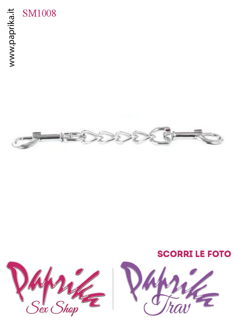 Manette Nere Alte 50 mm EcoPelle Imbottitura Interna Catenella Corta Moschettoni