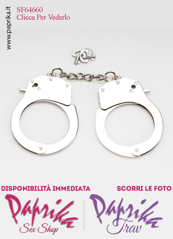 Manette Metallo Catenella Lunga 7 cm Levetta e Chiavi Corte