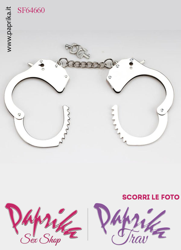 Manette Metallo Catenella Lunga 7 cm Levetta e Chiavi Corte