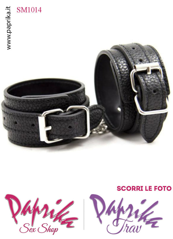 Manette Polsiere Alte EcoPelle Lavorata Catenella Corta