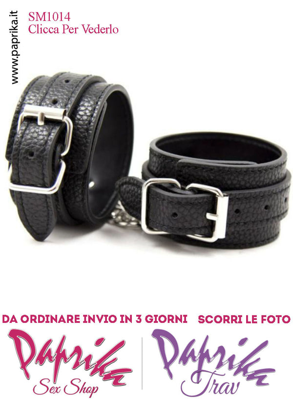 Manette Polsiere Alte EcoPelle Lavorata Catenella Corta