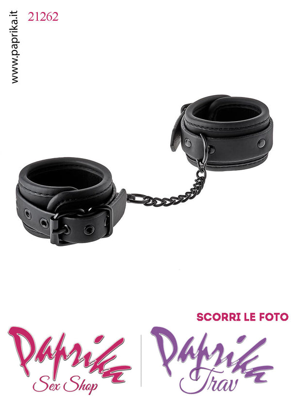 Manette Polsiere Alte Neoprene Liscio Anelli 2 Moschettoni Catenella