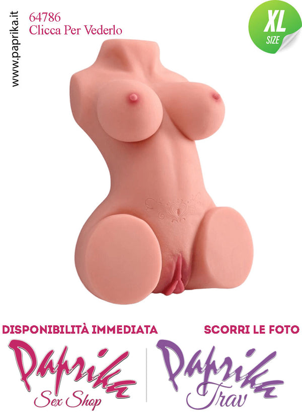 Busto Masturbatore Vagina Ano 31 cm Non Vibrante Seno Prosperoso 3.1 Kg
