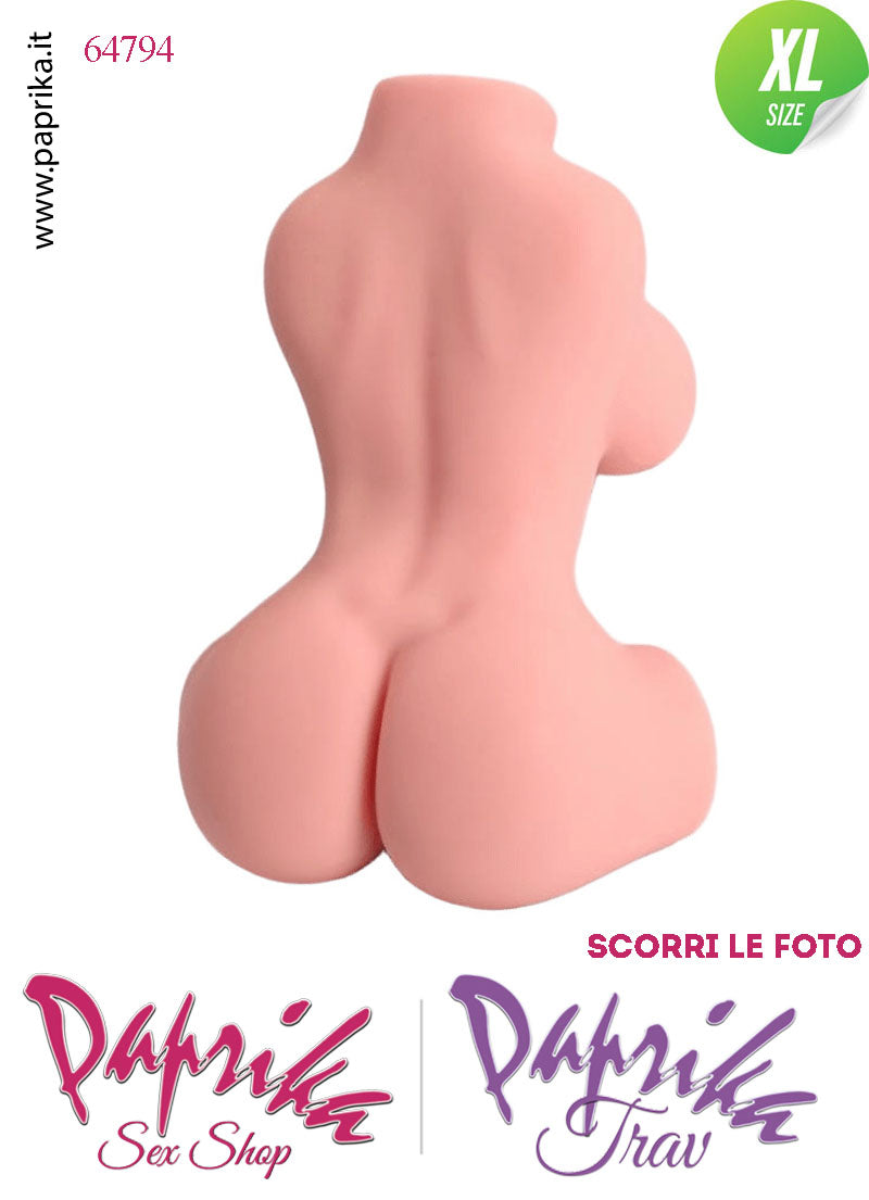 Busto Masturbatore Vagina Ano 30 cm Non Vibrante Seno Prosperoso 2.4 Kg