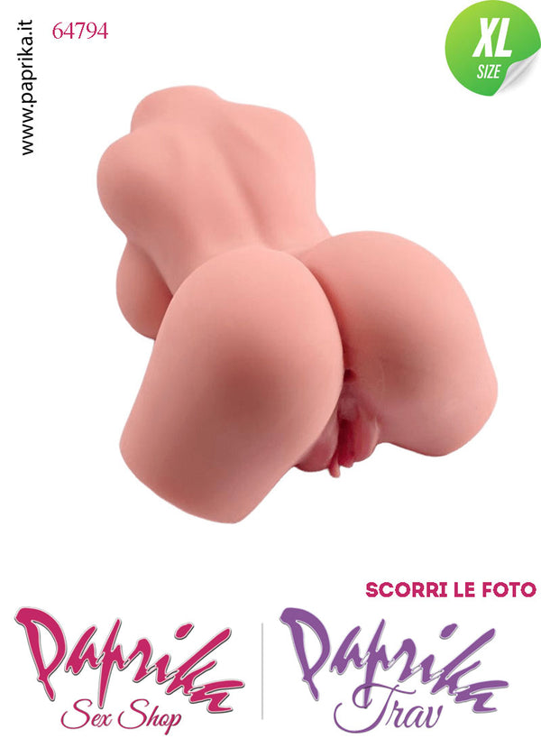 Busto Masturbatore Vagina Ano 30 cm Non Vibrante Seno Prosperoso 2.4 Kg