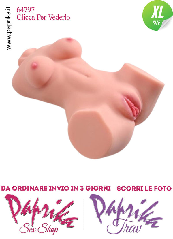 Busto Masturbatore Vagina Ano 42 cm Non Vibrante Seno Grande 8.5 Kg