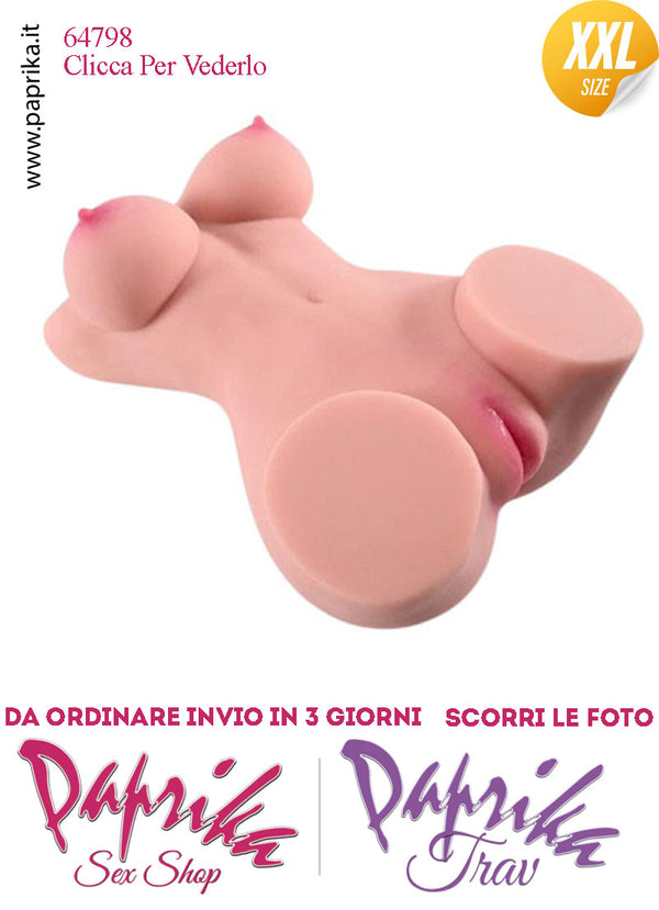 Busto Masturbatore Vagina Ano 48 cm Non Vibrante Seno Prosperoso 9 Kg