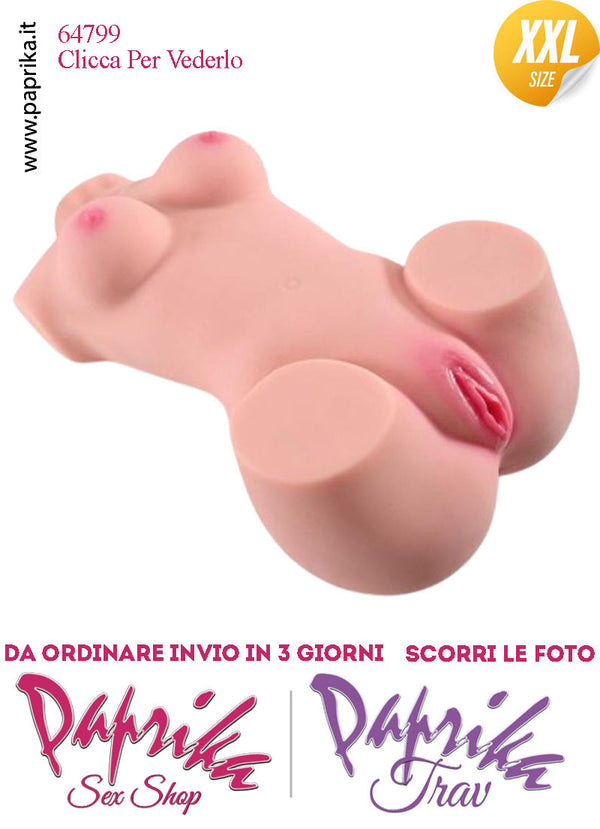 Busto Masturbatore Vagina Ano 59 cm Non Vibrante Seno Prosperoso 18 Kg