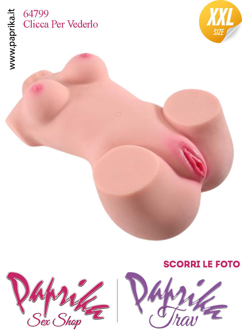 Busto Masturbatore Vagina Ano 59 cm Non Vibrante Seno Prosperoso 18 Kg