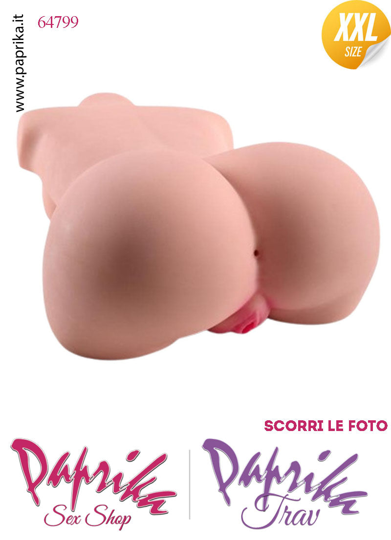Busto Masturbatore Vagina Ano 59 cm Non Vibrante Seno Prosperoso 18 Kg