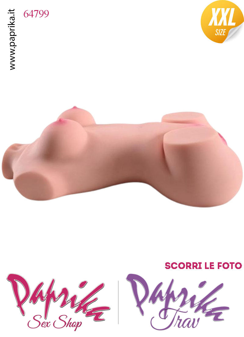 Busto Masturbatore Vagina Ano 59 cm Non Vibrante Seno Prosperoso 18 Kg