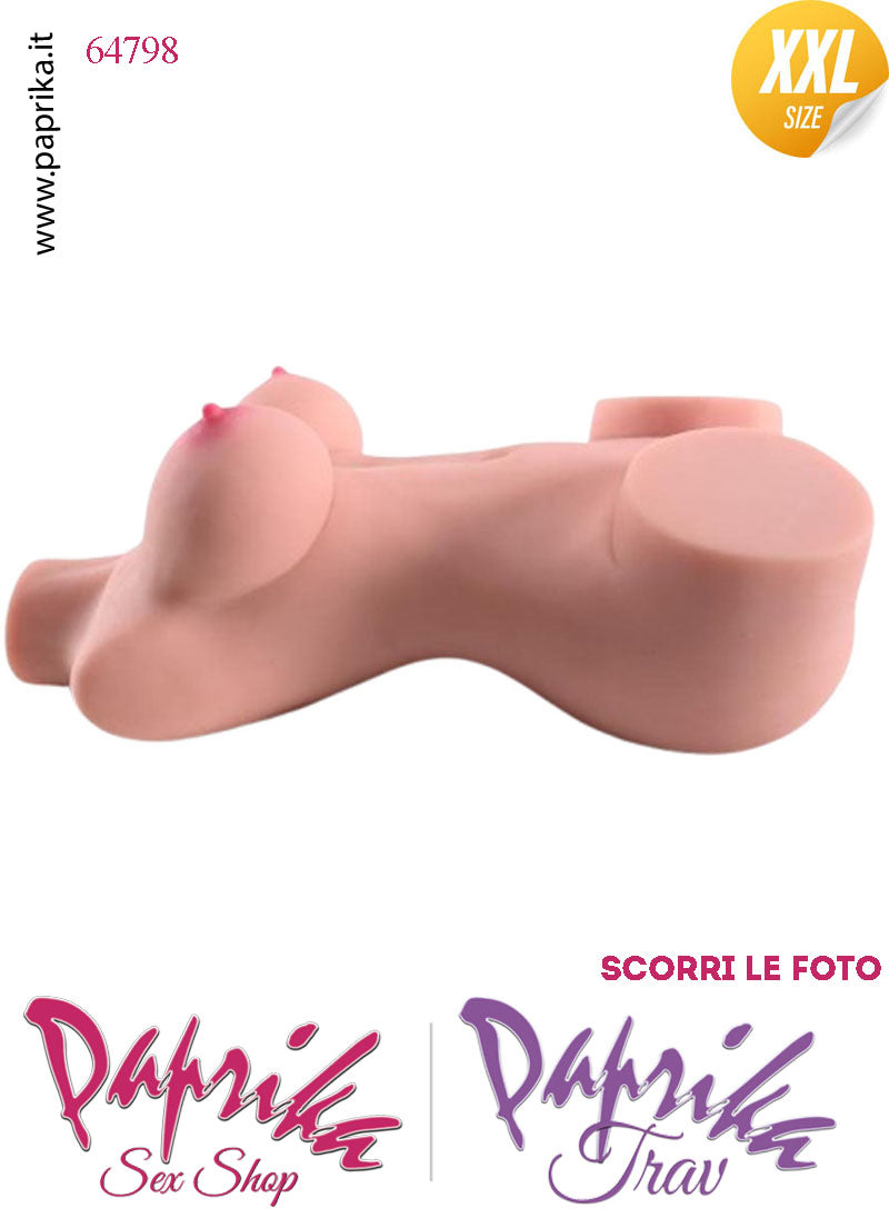 Busto Masturbatore Vagina Ano 48 cm Non Vibrante Seno Prosperoso 9 Kg