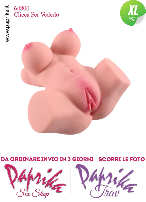 Busto Masturbatore Vagina Ano 34 cm Non Vibrante Seno Prosperoso 5.5 Kg