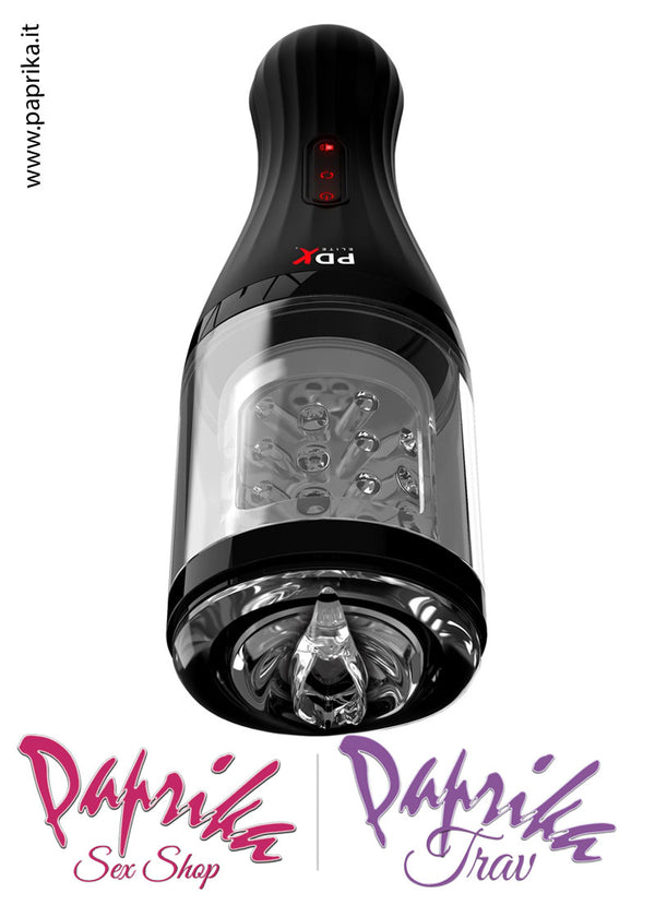 Vagina Masturbatore Maschile Tubo Rotante Perle Strocker 24 cm